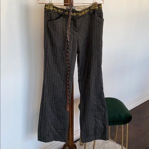 Grey stripped patterned dress pants.